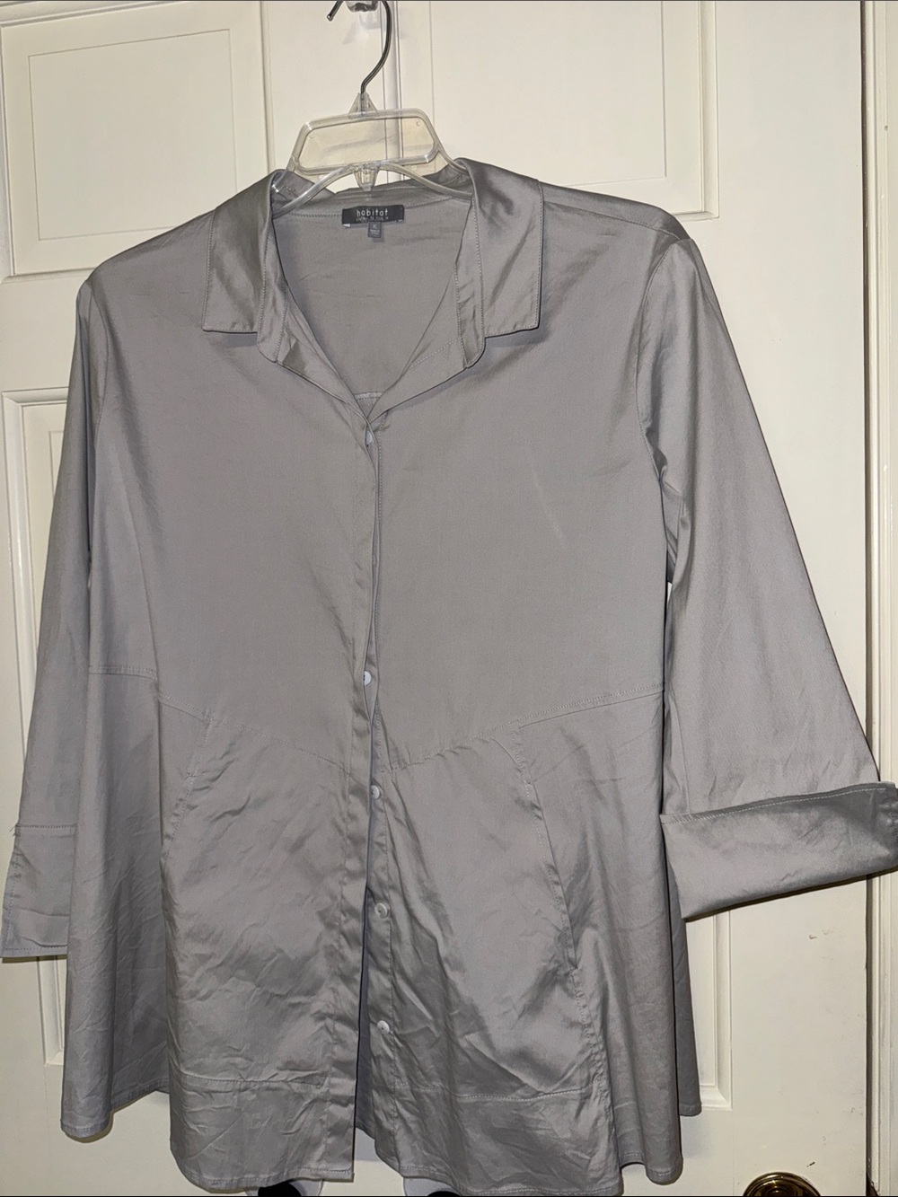 Habitat The One Hidden Placket Travel Shirt XL, pockets, 3/4 cuffed sleeves NWOT